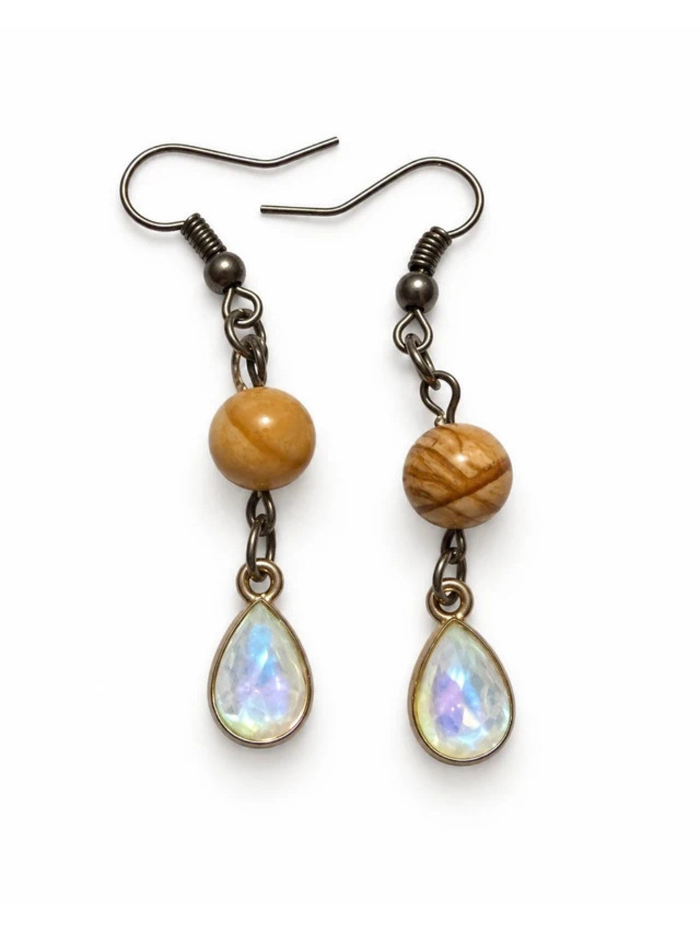 Iridescent Teardrop Dangle Earrings